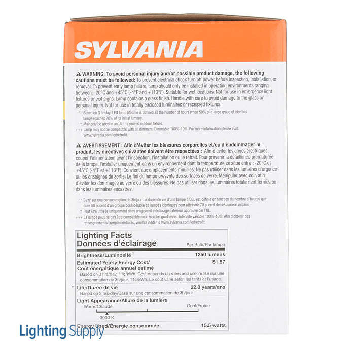 Sylvania LED15.5PAR38DIM930TLNFL25GLRP LED Natural Truwave PAR38 15.5W Dimmable 90 CRI 1250Lm 3000K 25000 Hours Medium Base Clear Finish (40903)