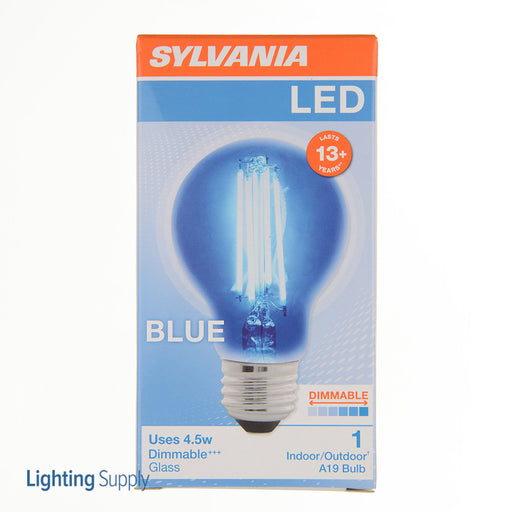 Sylvania LED4.5A19/DIM/BLUE/GL/RP LED A19 4.5W Dimmable 15000 Life Blue Finish (40304)