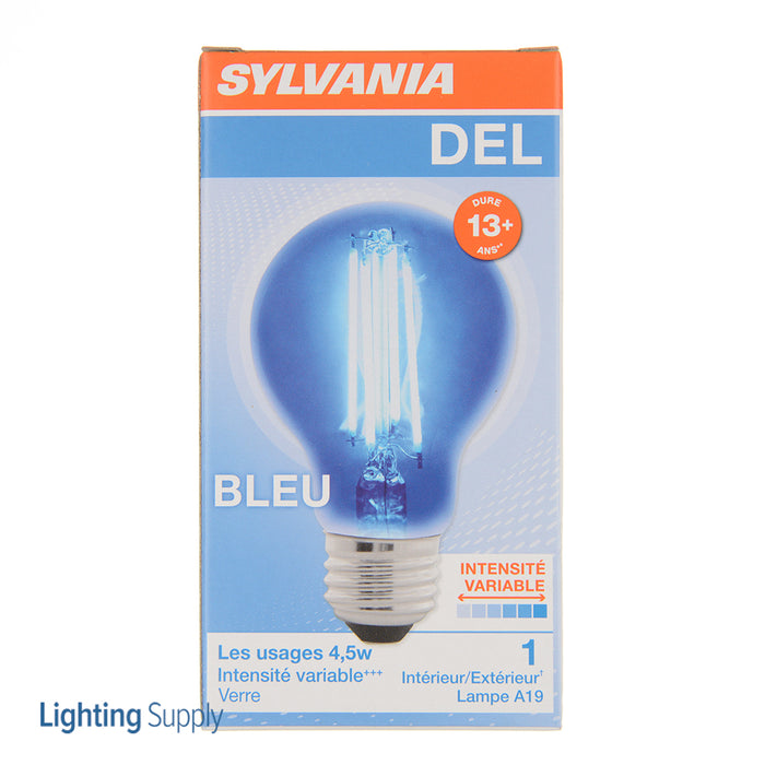 Sylvania LED4.5A19/DIM/BLUE/GL/RP LED A19 4.5W Dimmable 15000 Life Blue Finish (40304)