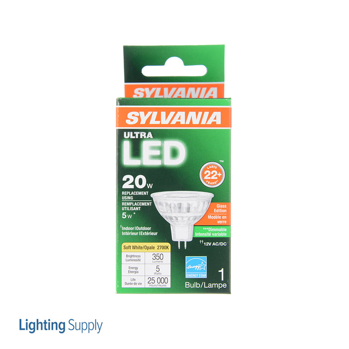 Sylvania LED5MR16/DIM/827/FL35/GL/RP LED MR16 5W Dimmable 81 CRI 350Lm 2700K 25000 Life (78231)