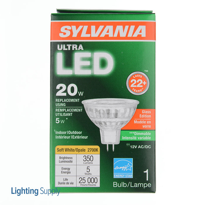 Sylvania LED5MR16/DIM/827/NFL25/GL/RP LED MR16 5W Dimmable 81 CRI 350Lm 2700K 25000 Life (78232)