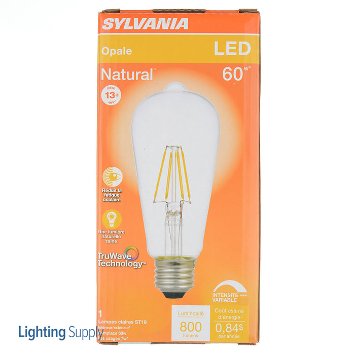 Sylvania LED7ST19DIM927CL13YTLRP LED Natural Truwave ST19 7W Dimmable 90 CRI 800Lm 2700K 15000 Hours Medium Base Clear Finish (40772)