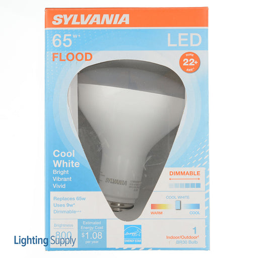 Sylvania LED9BR30DIMHO840G6RP LED BR30 9W Dimmable 80 CRI 800Lm 4000K 25000 Hours (41112)