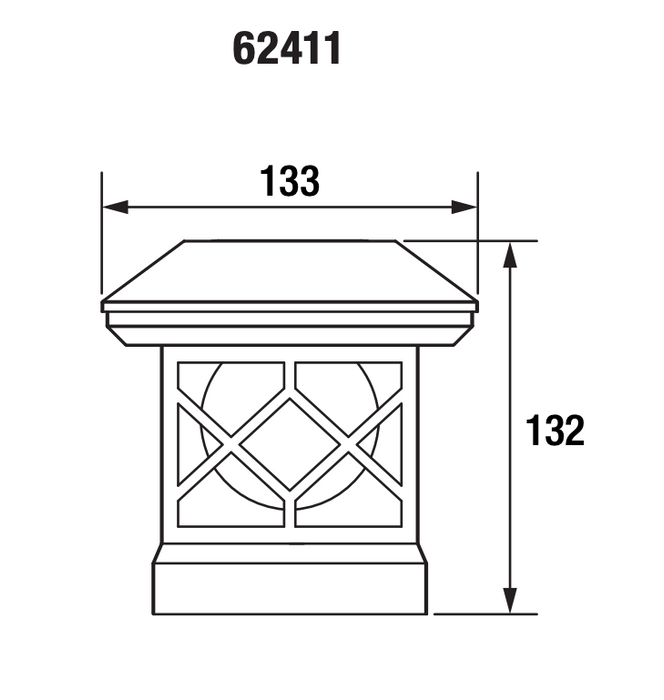 Sylvania POSTCAP1A/8SOL830/BL/D LED Outdoor Solar Powered Post Cap Luminaire 0.8V-1.5V Non-Dimmable 80 CRI 3000K Glass/Plastic (62411)