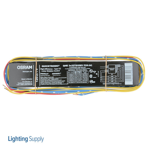 Sylvania QHE 3X32T8/UNV PSX-SC-B High Efficiency 3Lamp T8 Universal Ballast Program Start With Extreme Low Ballast Factor In A Small Case Banded (51433)