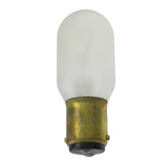 Standard 15W T7 Incandescent 130V Double Contact BA15D Bayonet Clear Shatter Resistant Coated Bulb (15T7-130V-DC TUFF Coated)