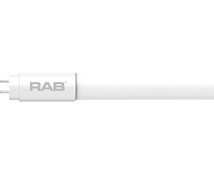 RAB LED T8 2 Foot Glass Coated Hybrid 9W 4000K 1450Lm G13 Base 80 CRI (T8-9-24GC-840-HYB)