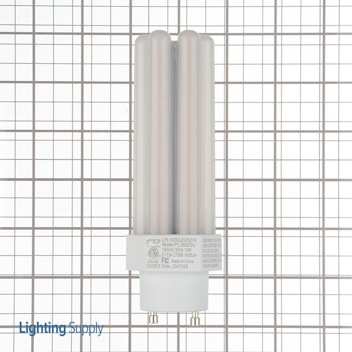 TCP 13W LED PL Lamp 1450Lm 2700K 80 CRI GU24 Base Non-Dimmable (LPL100GUD2527K)