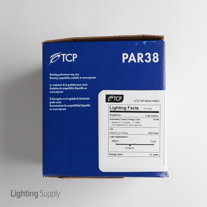 TCP 14W 3500K Medium E26 Base Dimmable 25 Degree PAR38 LED Bulb (LED14P38D35KNFL)
