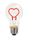 TCP A19 Shaped Filament Bulb - 0.3W 80 CRI 120V Dimmable E26 Base - 5P Heart Red Base Down (FSA19HEARTRBD)