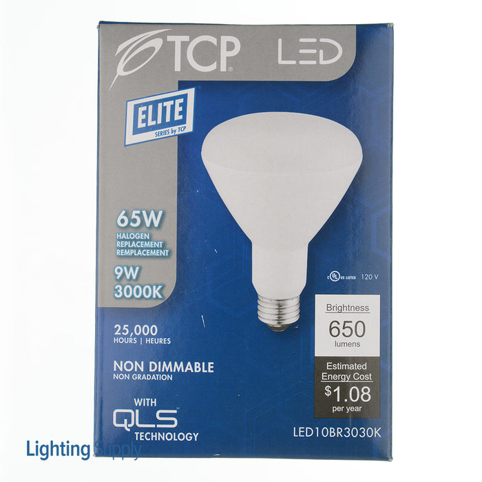 TCP LED 8.5W BR30 Non-Dimmable 3000K 650Lm 120V 80 CRI Medium E26 Base (LED10BR3030K)