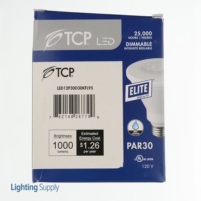 TCP LED 12W PAR30 Dimmable 3000K Flood High CRI (LED12P30D30KFL95)