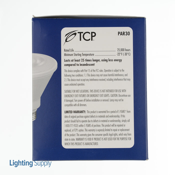 TCP LED 12W PAR30 Dimmable 3000K Flood High CRI (LED12P30D30KFL95)