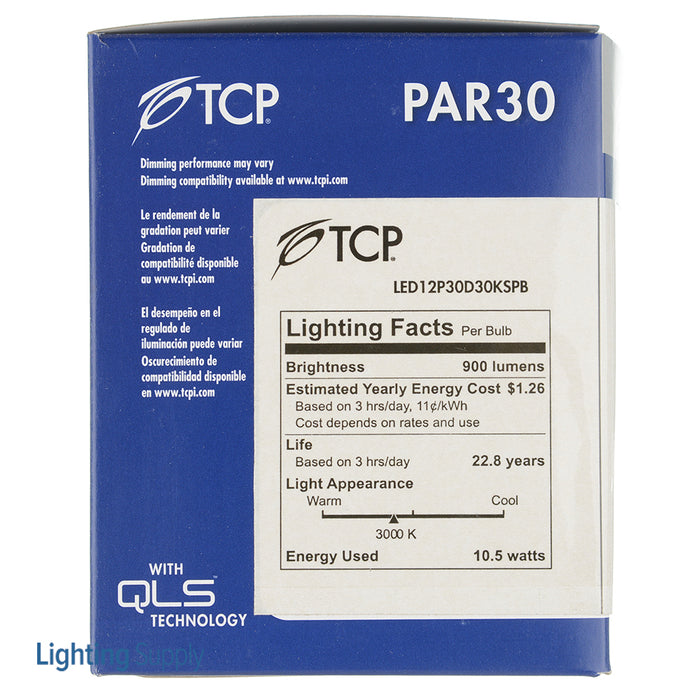 TCP LED 12W PAR30 Dimmable 3000K Spot Black (LED12P30D30KSPB)