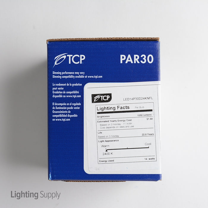 TCP LED 14W PAR30 Dimmable 2400K Narrow Flood (LED14P30D24KNFL)