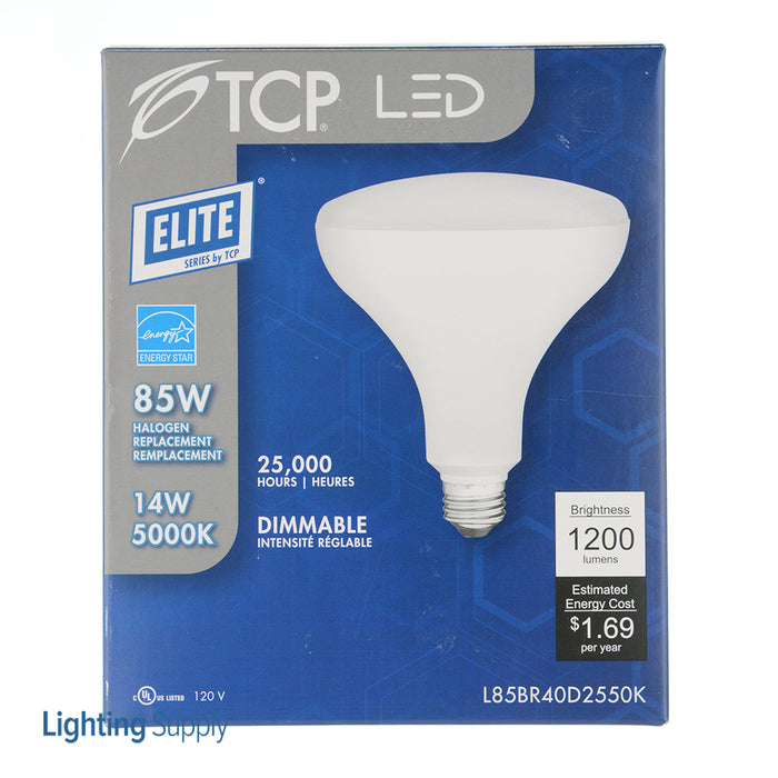 TCP LED 14W BR40 Dimmable 5000K 1200Lm 120V 80 CRI E26 Base (L85BR40D2550K)