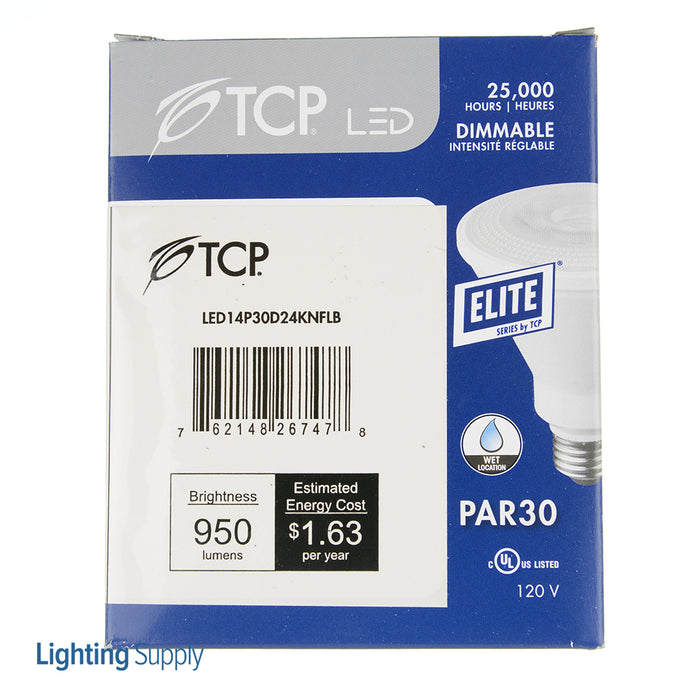 TCP LED 14W PAR30 Dimmable 2400K Narrow Flood Black (LED14P30D24KNFLB)