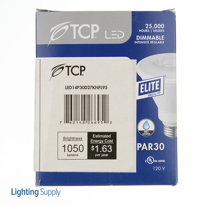 TCP LED 14W PAR30 Dimmable 2700K Narrow Flood High CRI (LED14P30D27KNFL95)
