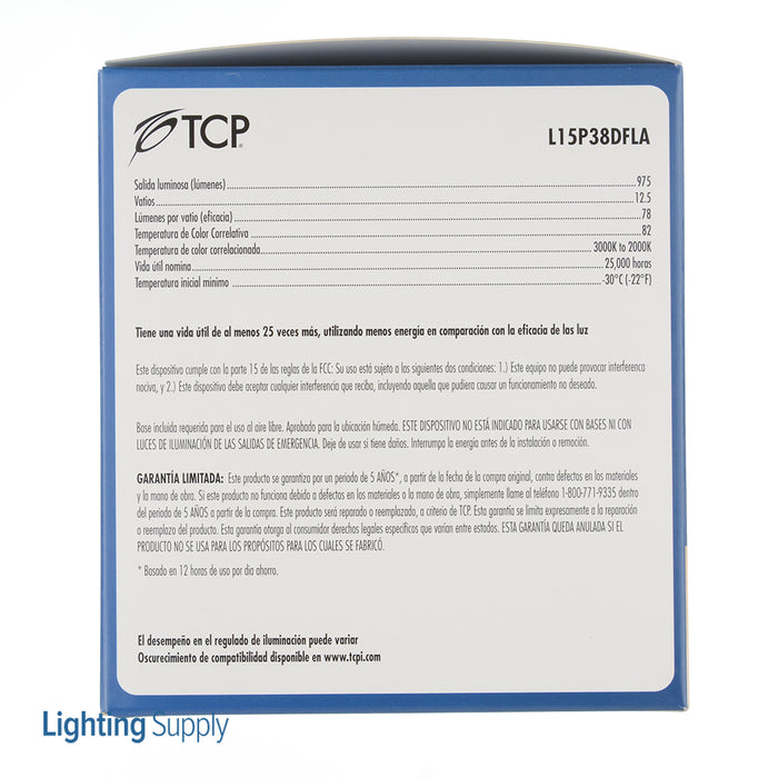TCP LED 15W P38 3000K Allusion Flood (L15P38DFLA)