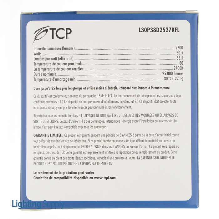 TCP LED 30W P38 Dimmable 2700K Narrow Flood (L30P38D2527KFL)