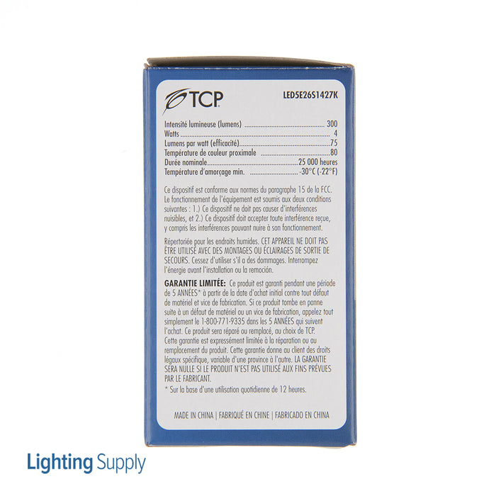 TCP LED 5W S14 LED 2700K 120V Medium E26 Base Clear (LED5E26S1427K)