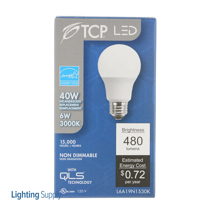 TCP LED 6W A19 Non-Dimmable 3000K (L6A19N1530K)