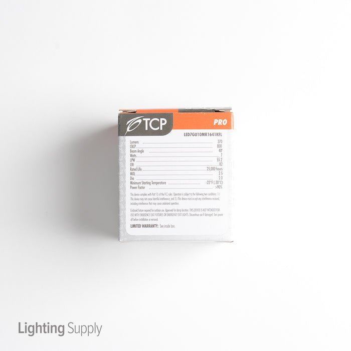 TCP LED 7W MR16 GU10 Fluorescent 4100K (LED7GU10MR1641KFL)