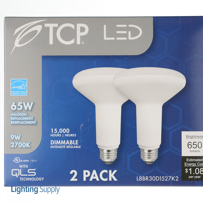TCP LED 8W BR30 Dimmable 2700K 2-Pack (L8BR30D1527K2)