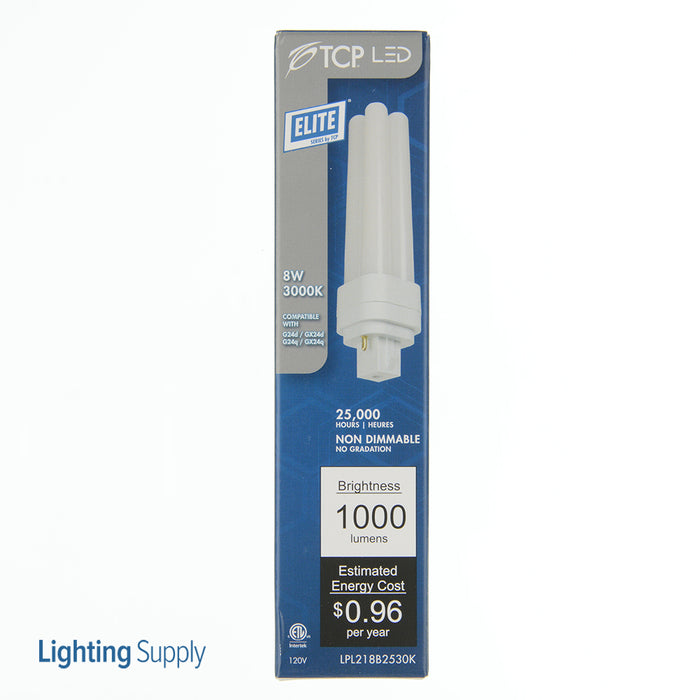 TCP LED 8W PL Lamp 2U Type B 3000K (LPL218B2530K)
