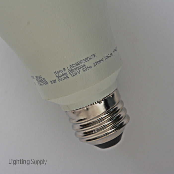 TCP 9.5W BR30 LED 2700K 120V 700Lm 80 CRI Medium E26 Base Dimmable Flood Bulb (LED9BR30D27K)