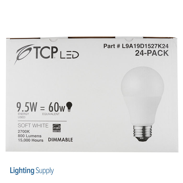TCP LED 9W A19 Dimmable 2700K 24 Pack (L9A19D1527K24)