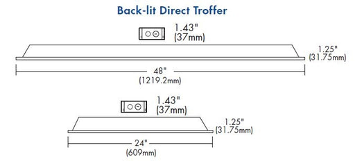 TCP LED 2X4 0-10V Dimming Fixed Direct Troffer Wattage Back Lit Flat Panel 46W 4100K Emergency Backup (DTF4UZD4641KEB)