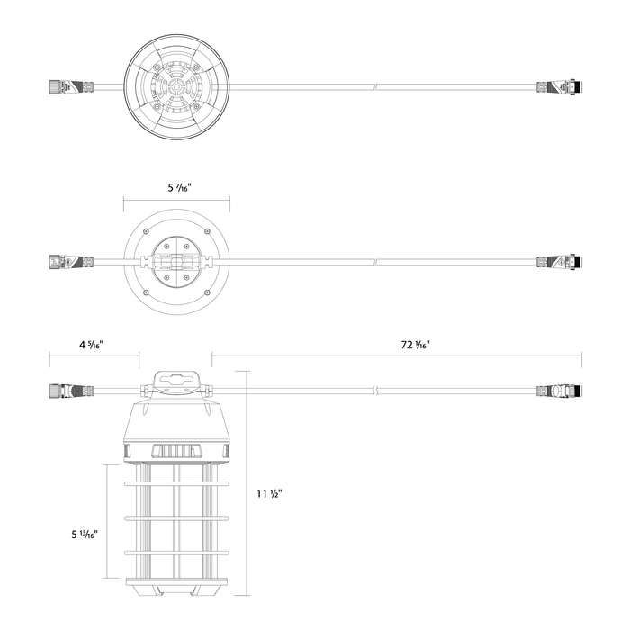 RAB TEMP34 Temporary LED Site Light 150W 18000Lm 5000K 80 CRI 6 Foot 18Awg/3 Cable (TEMP34-150)