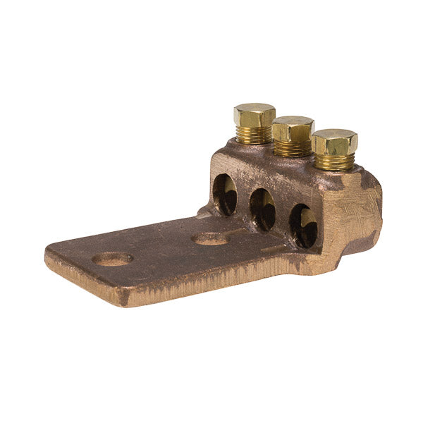 NSI 300 MCM-4/0 AWG 3 Wire Cast Bronze Terminal Lug With 2-1/2 Inch Mounting Holes (TL250-3L2)