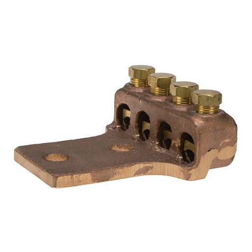 NSI 250 MCM-1/0 AWG 4 Wire Cast Bronze Terminal Lug With 2-1/2 Inch Mounting Holes (TL250-4L2)