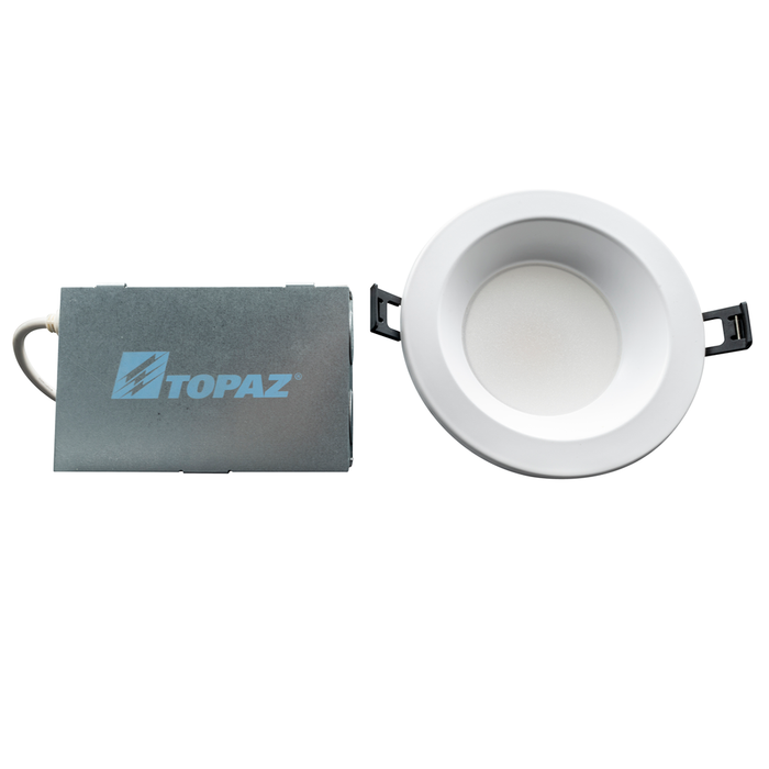 Topaz CDL4S-RM-12WPCS-U Commercial LED Canless Downlight 4 Inch Power/CCT Selectable 6W/9W/12W 2700K/3000K/3500K/4000K/5000K 120-277V Dimmable Remote Driver (T75869)