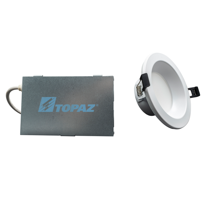 Topaz CDL4S-RM-12WPCS-U Commercial LED Canless Downlight 4 Inch Power/CCT Selectable 6W/9W/12W 2700K/3000K/3500K/4000K/5000K 120-277V Dimmable Remote Driver (T75869)