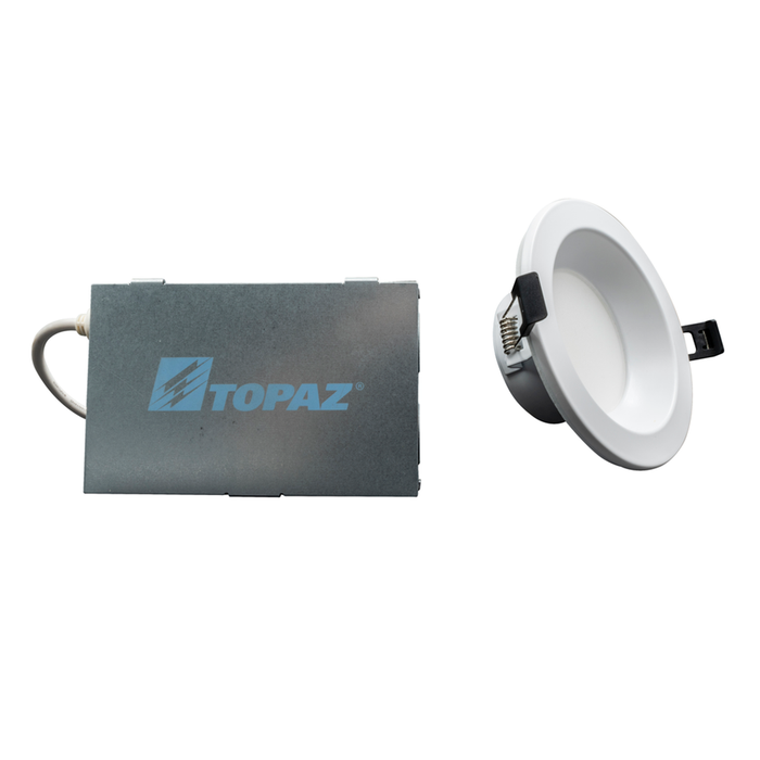Topaz CDL4S-RM-12WPCS-U Commercial LED Canless Downlight 4 Inch Power/CCT Selectable 6W/9W/12W 2700K/3000K/3500K/4000K/5000K 120-277V Dimmable Remote Driver (T75869)