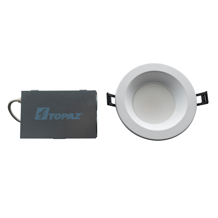 Topaz CDL4S-RM-12WPCS-U Commercial LED Canless Downlight 4 Inch Power/CCT Selectable 6W/9W/12W 2700K/3000K/3500K/4000K/5000K 120-277V Dimmable Remote Driver (T75869)