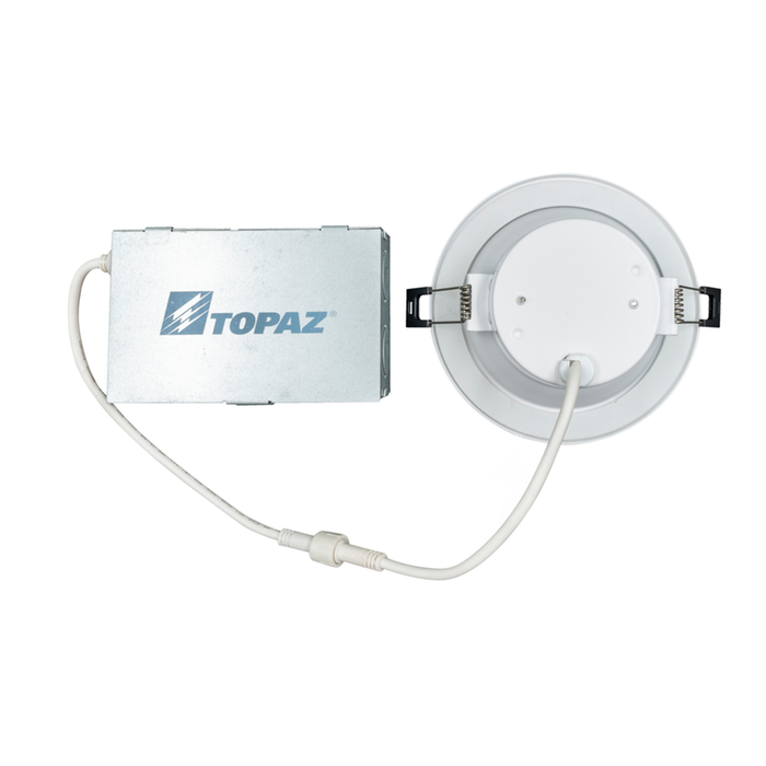 Topaz CDL4S-RM-12WPCS-U Commercial LED Canless Downlight 4 Inch Power/CCT Selectable 6W/9W/12W 2700K/3000K/3500K/4000K/5000K 120-277V Dimmable Remote Driver (T75869)