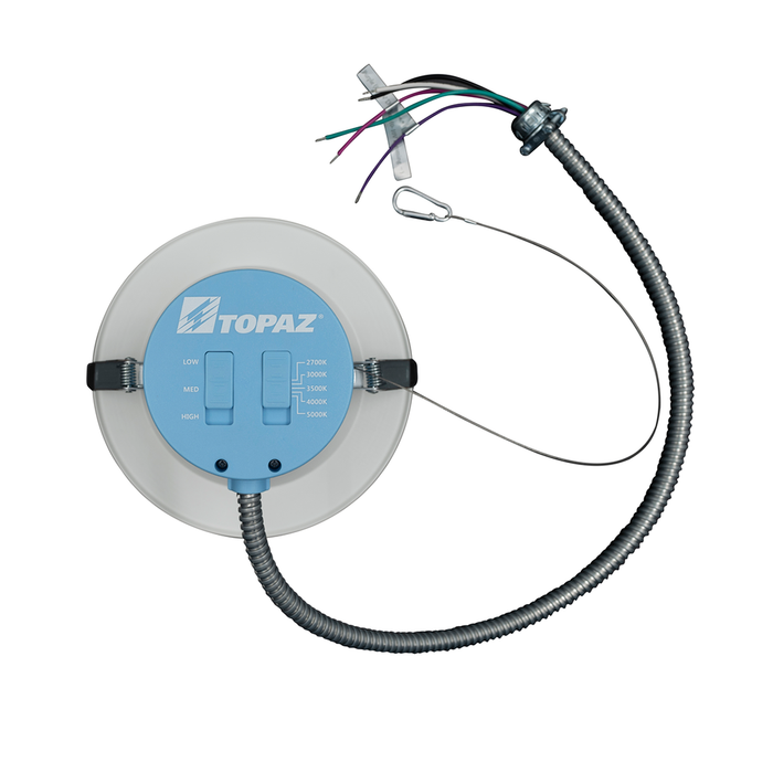 Topaz CDL6S-16WPCS-U Commercial LED Canless Downlight 6 Inch Power/CCT Selectable 8W/12W/16W 2700K/3000K/3500K/4000K/5000K 120-277V Dimmable Integrated Driver (T75866)