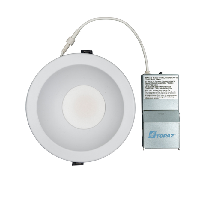 Topaz CDL6S-RM-24WPCS-U Commercial LED Canless Downlight 6 Inch Power/CCT Selectable 12W/16W/24W 2700K/3000K/3500K/4000K/5000K 120-277V Dimmable Remote Driver (T75870)