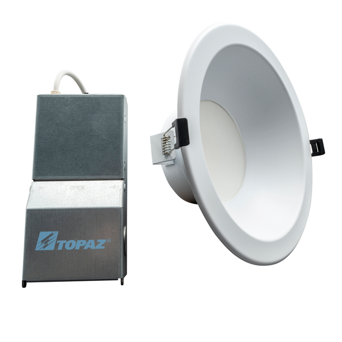 Topaz CDL6S-RM-24WPCS-U Commercial LED Canless Downlight 6 Inch Power/CCT Selectable 12W/16W/24W 2700K/3000K/3500K/4000K/5000K 120-277V Dimmable Remote Driver (T75870)