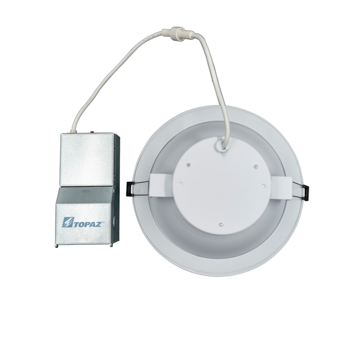 Topaz CDL8S-RM-30WPCS-U Commercial LED Canless Downlight 8 Inch Power/CCT Selectable 16W/22W/30W 2700K/3000K/3500K/4000K/5000K 120-277V Dimmable Remote Driver (T75871)