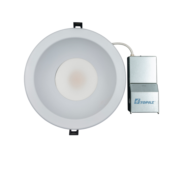 Topaz CDL8S-RM-30WPCS-U Commercial LED Canless Downlight 8 Inch Power/CCT Selectable 16W/22W/30W 2700K/3000K/3500K/4000K/5000K 120-277V Dimmable Remote Driver (T75871)