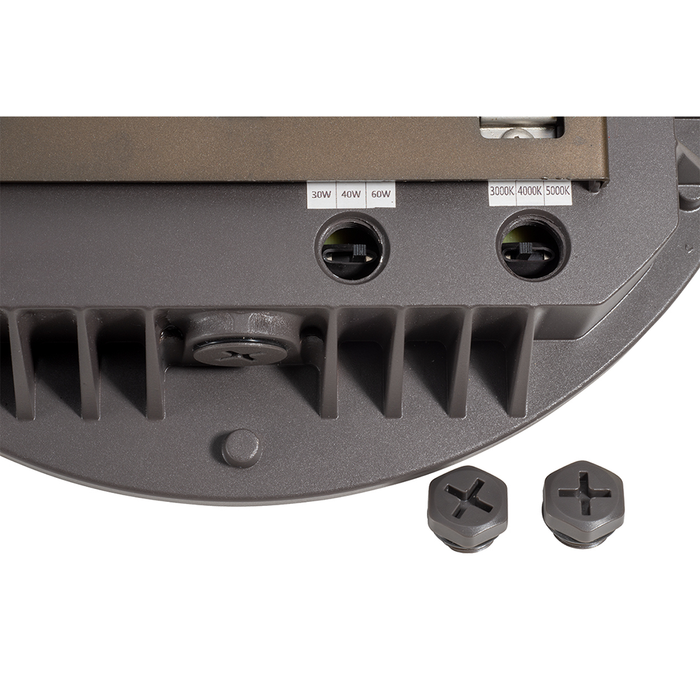 Topaz CPR-60WPCTS-BZ Canopy Power/CCT Selectable 30W/40W/60W 3000K/4000K/5000K 4388Lm/5741Lm/8329Lm 120-277V 90 Degree Beam Angle Bronze (T72768)