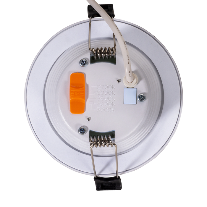 Topaz DLD3B-7CS 3 Inch Slim Deep Baffle Regress Downlight 7W CCT Selectable 2700K/3000K/3500K/4000K/5000K 500Lm 120V 90 CRI 105 Degree Beam Angle White (T73769)