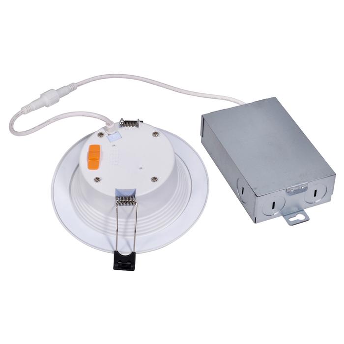 Topaz DLD4B-7CS 4 Inch Slim Deep Baffle Regress Downlight 7W CCT Selectable 2700K/3000K/3500K/4000K/5000K 580Lm 120V 90 CRI 110 Degree Beam Angle White (T73299)