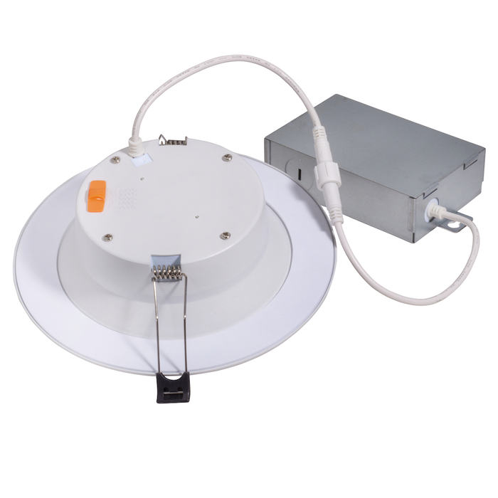 Topaz DLD6S-10CS 6 Inch Slim Deep Smooth Regress Downlight 10W CCT Selectable 2700K/3000K/3500K/4000K/5000K 770Lm 120V 90 CRI 110 Degree Beam Angle White (T73289)