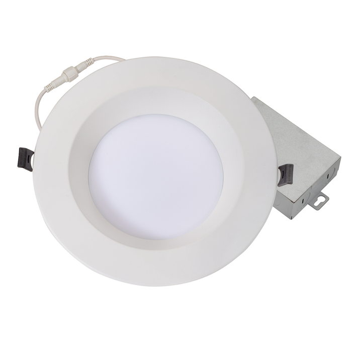 Topaz DLD8S-21CS 8 Inch Slim Deep Smooth Regress Downlight 21W CCT Selectable 2700K/3000K/3500K/4000K/5000K 1700Lm 120V 90 CRI 110 Degree Beam Angle White (T73752)